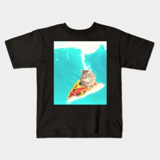 Kitty Cat Surfing Taco Kids T-Shirt